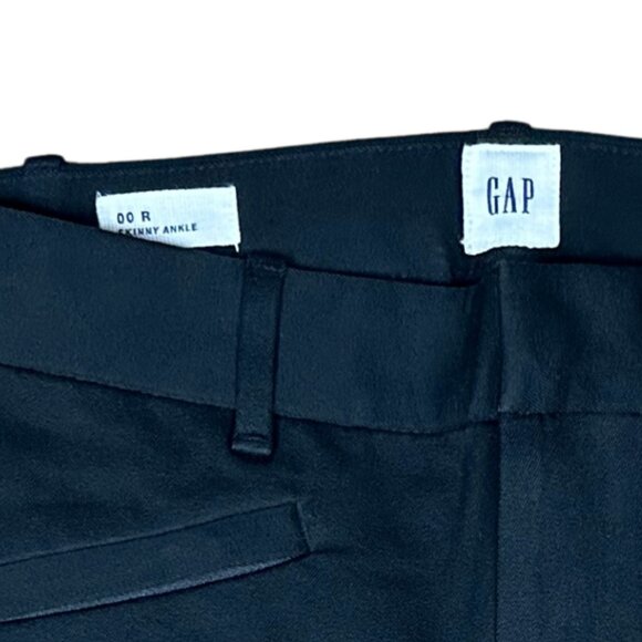 GAP Black Skinny Ankle Pants 00R NWOT | Workwear Office Classic - Picture 9 of 10